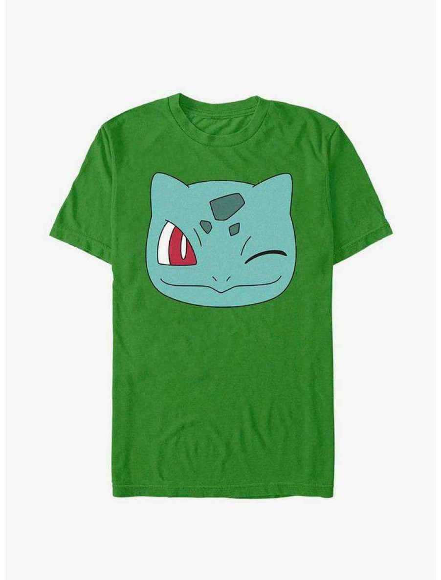 Guys * | Wholesale Pokemon Bulbasaur Face T-Shirt Kelly