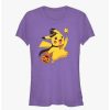 Girls * | Best Sale Pokemon Pikachu Wizard Girls T-Shirt Purple