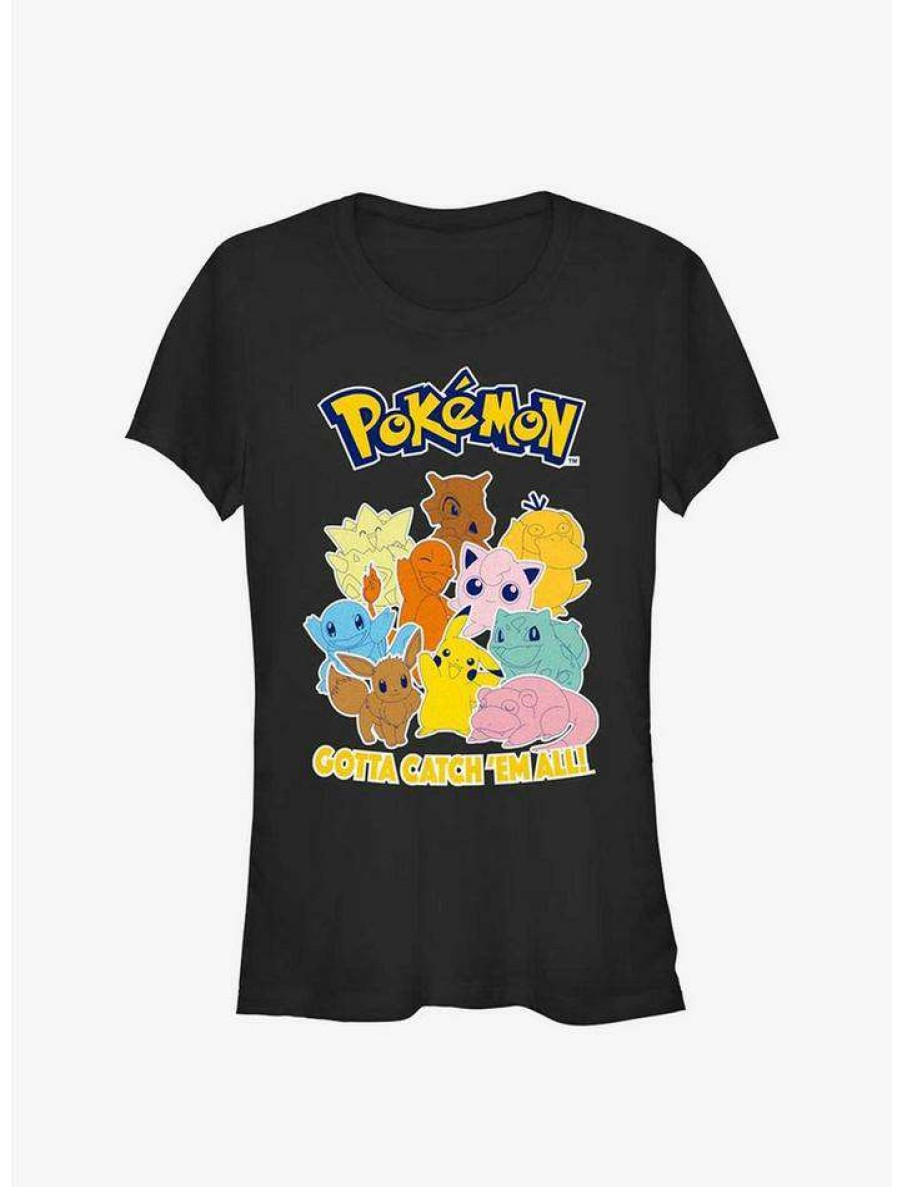 Tees * | Discount Pokemon Gotta Catch 'Em All Girls T-Shirt Black