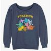 Girls * | Promo Pokemon Gotta Catch Eeveelutions Girls Slouchy Sweatshirt Bluehtr