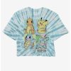 Tees * | Budget Pokemon Kanto Starter Tie-Dye Girls Crop T-Shirt Multi