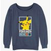 Girls * | Promo Pokemon Battle Lineup Pikachu, Squirtle, Bulbasaur, Charmander, & Snorlax Girls Slouchy Sweatshirt Bluehtr