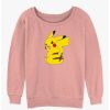 Girls * | Buy Pokemon Cheeky Pikachu Girls Slouchy Sweatshirt Desertpnk