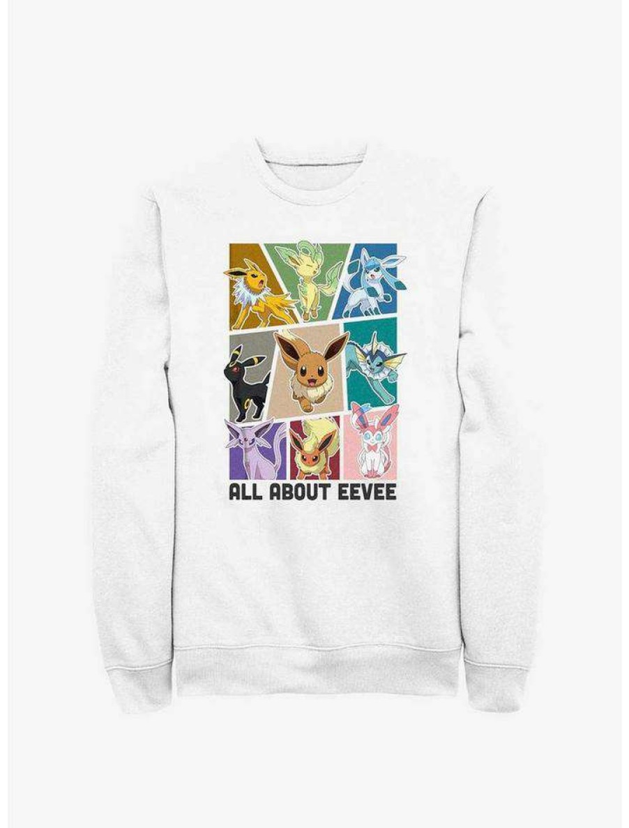 Guys * | Deals Pokemon All About Eevee Sweatshirt White