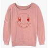 Girls * | Brand New Pokemon Charmander Outline Girls Slouchy Sweatshirt Desertpnk