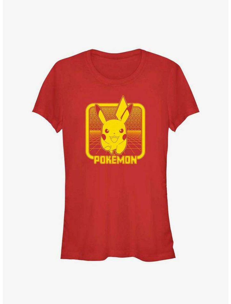 Tees * | Wholesale Pokemon Digital Pikachu Girls T-Shirt Red