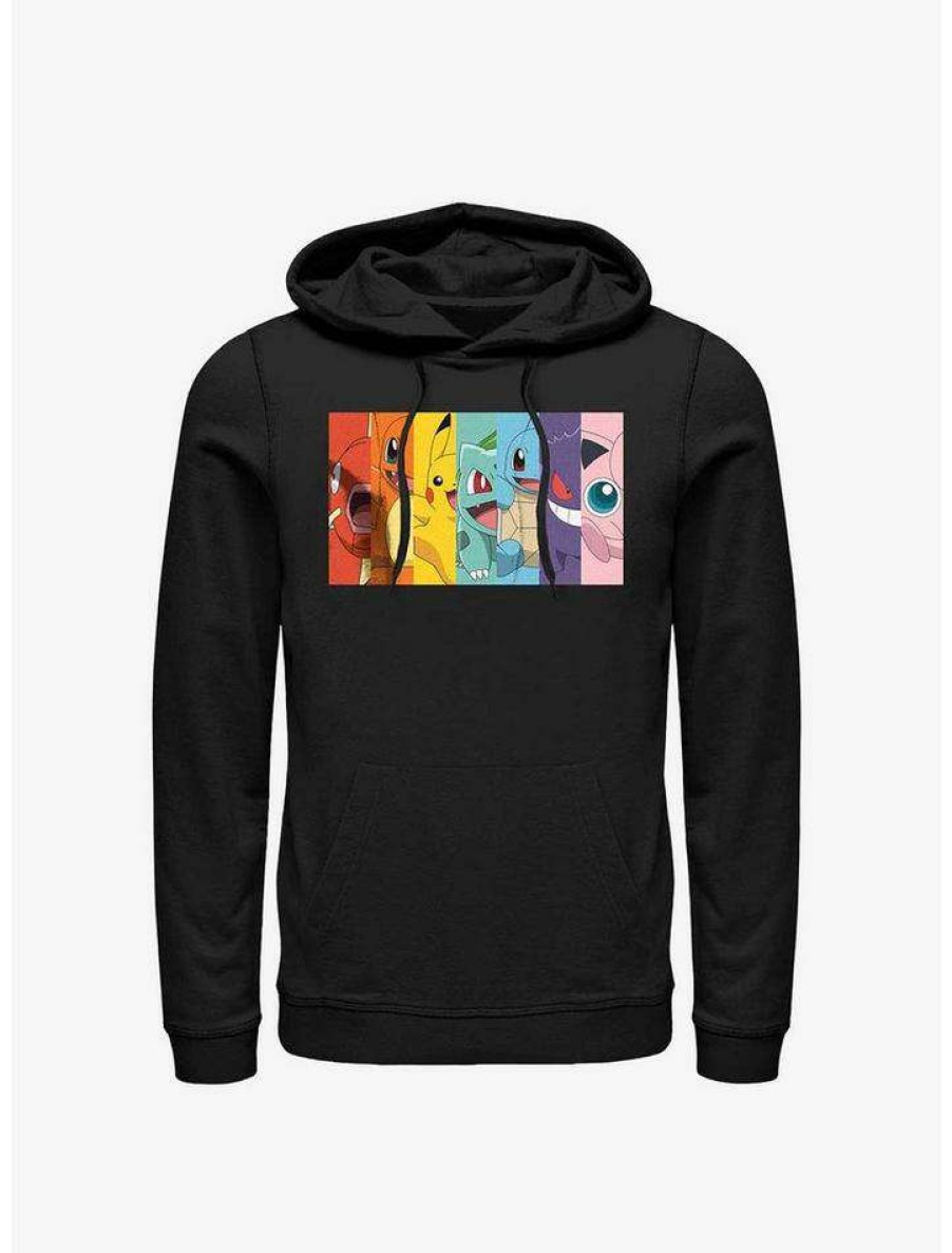 Guys * | Best Pirce Pokemon Rainbow Panels Hoodie Black