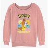 Girls * | Budget Pokemon Catch 'Em All Girls Slouchy Sweatshirt Desertpnk