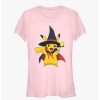 Girls * | Discount Pokemon Pikachu Wizard Girls T-Shirt Light Pink