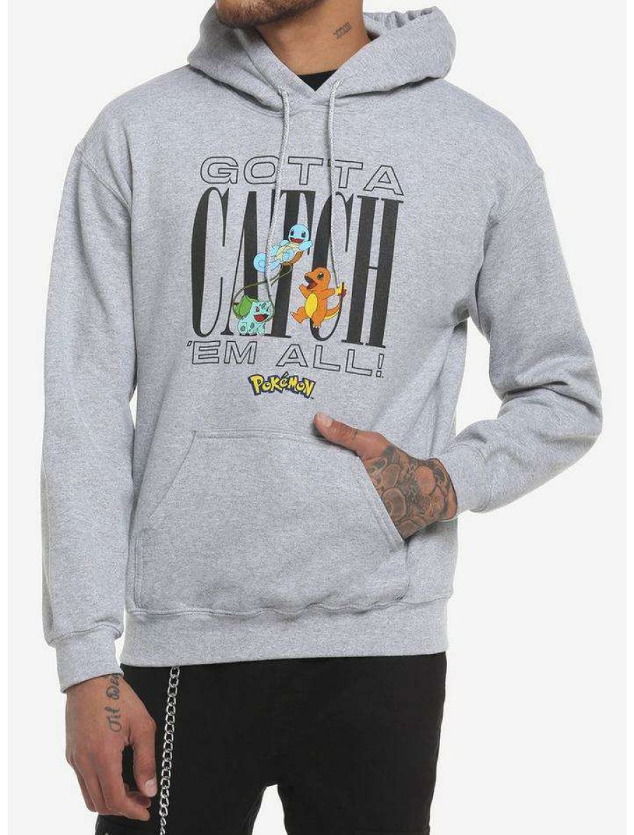 Guys * | Flash Sale Pokemon Gotta Catch 'Em All Hoodie Heather Grey