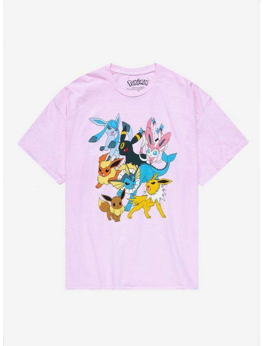 Tees * | Brand New Pokemon Eeveelutions Boyfriend Fit Girls T-Shirt Plus Size Multi