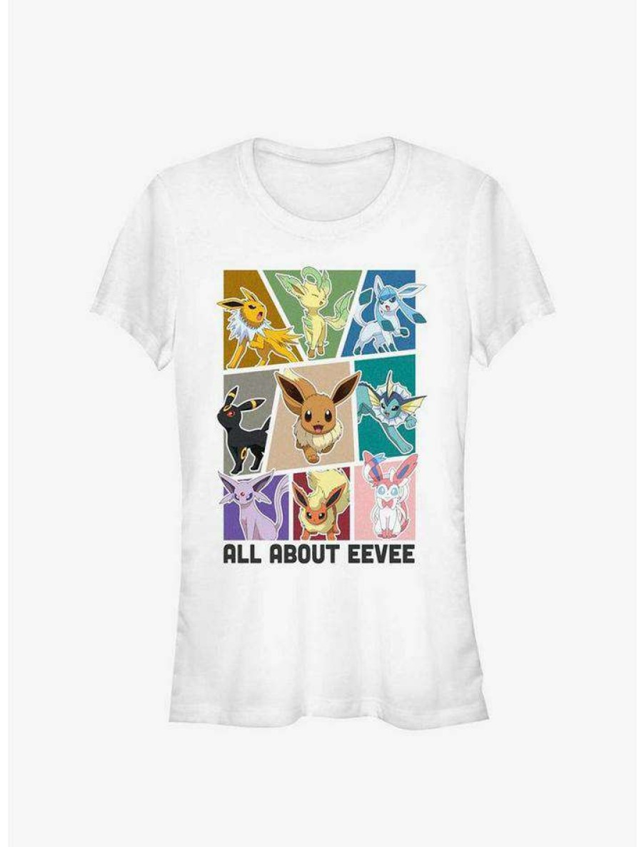 Tees * | Flash Sale Pokemon Eeveelution Girls T-Shirt White