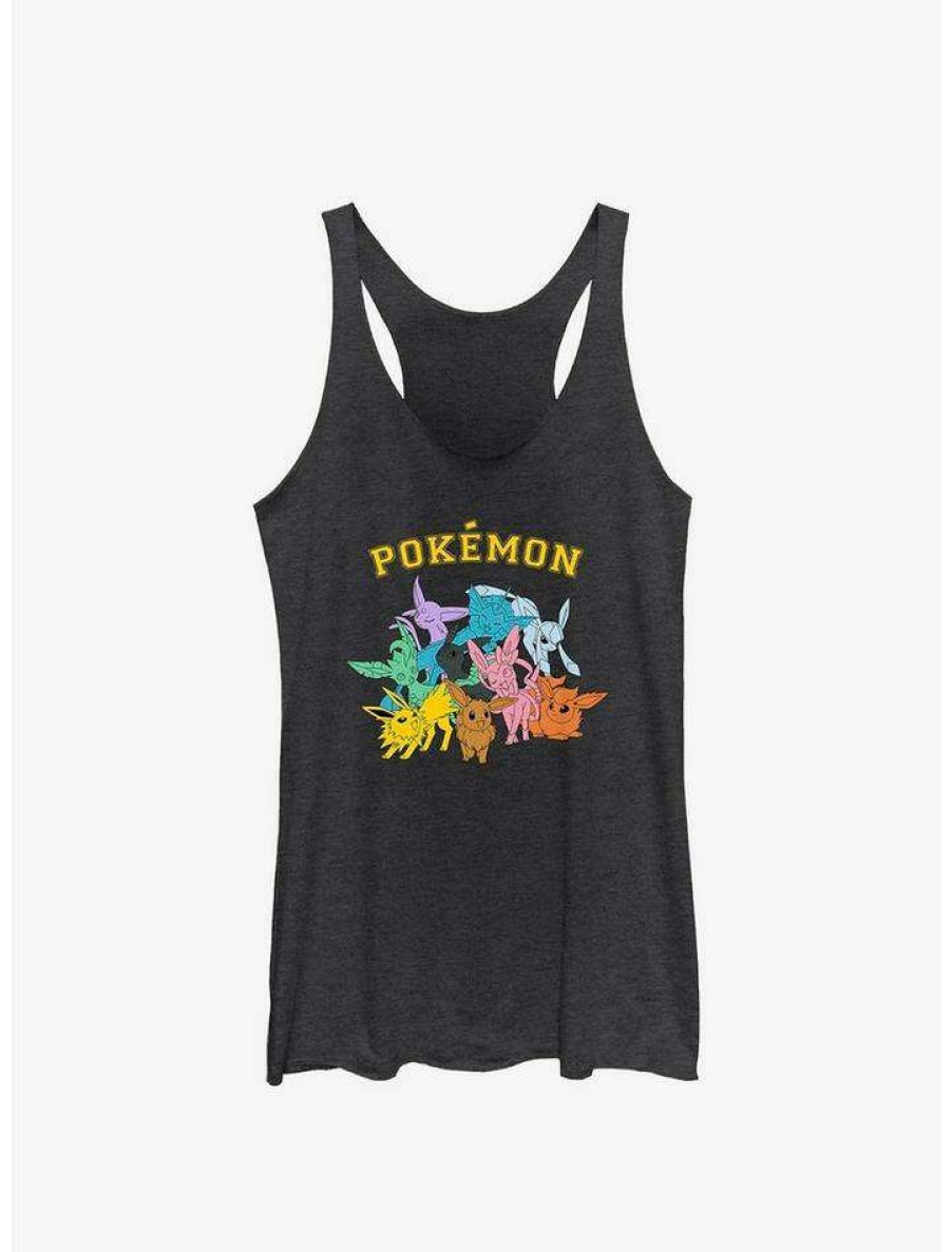 Girls * | Cheap Pokemon Eeveelutions Girls Tank Blk Htr