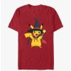 Guys * | Budget Pokemon Pikachu Wizard T-Shirt Cardinal