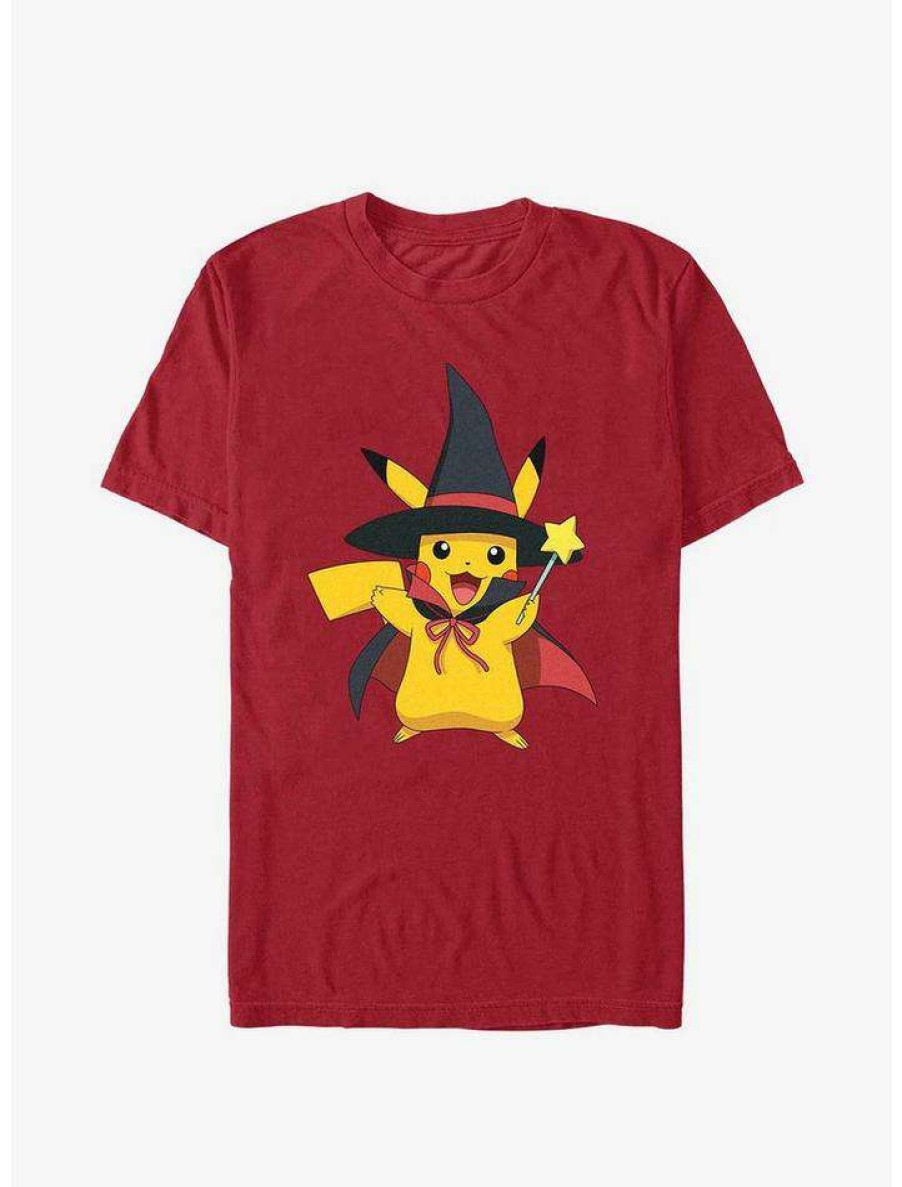 Guys * | Budget Pokemon Pikachu Wizard T-Shirt Cardinal