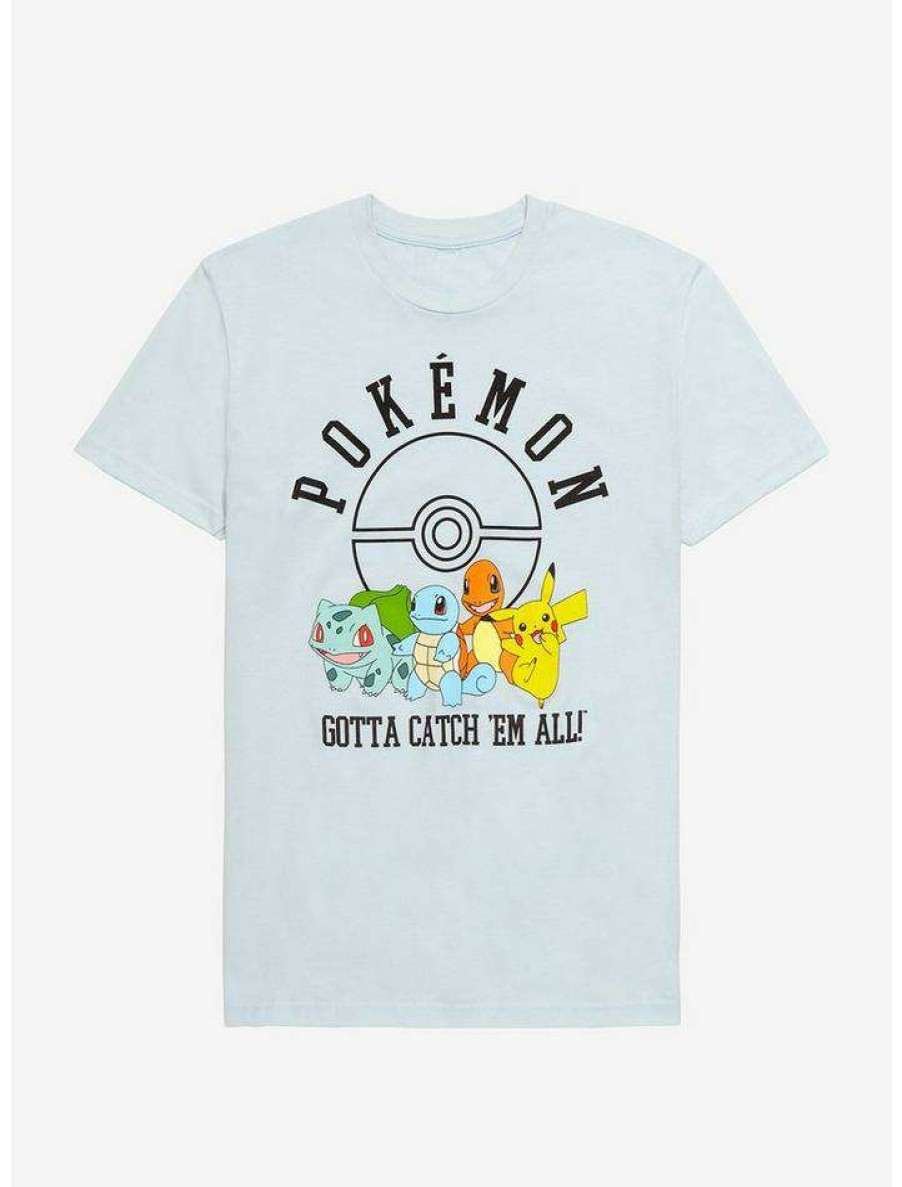 Tees * | Cheapest Pokemon Kanto Starters Boyfriend Fit Girls T-Shirt Multi