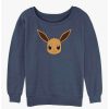 Girls * | Best Deal Pokemon Eevee Face Girls Slouchy Sweatshirt Bluehtr