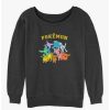 Girls * | Cheapest Pokemon Gotta Catch Eeveelutions Girls Slouchy Sweatshirt Char Htr