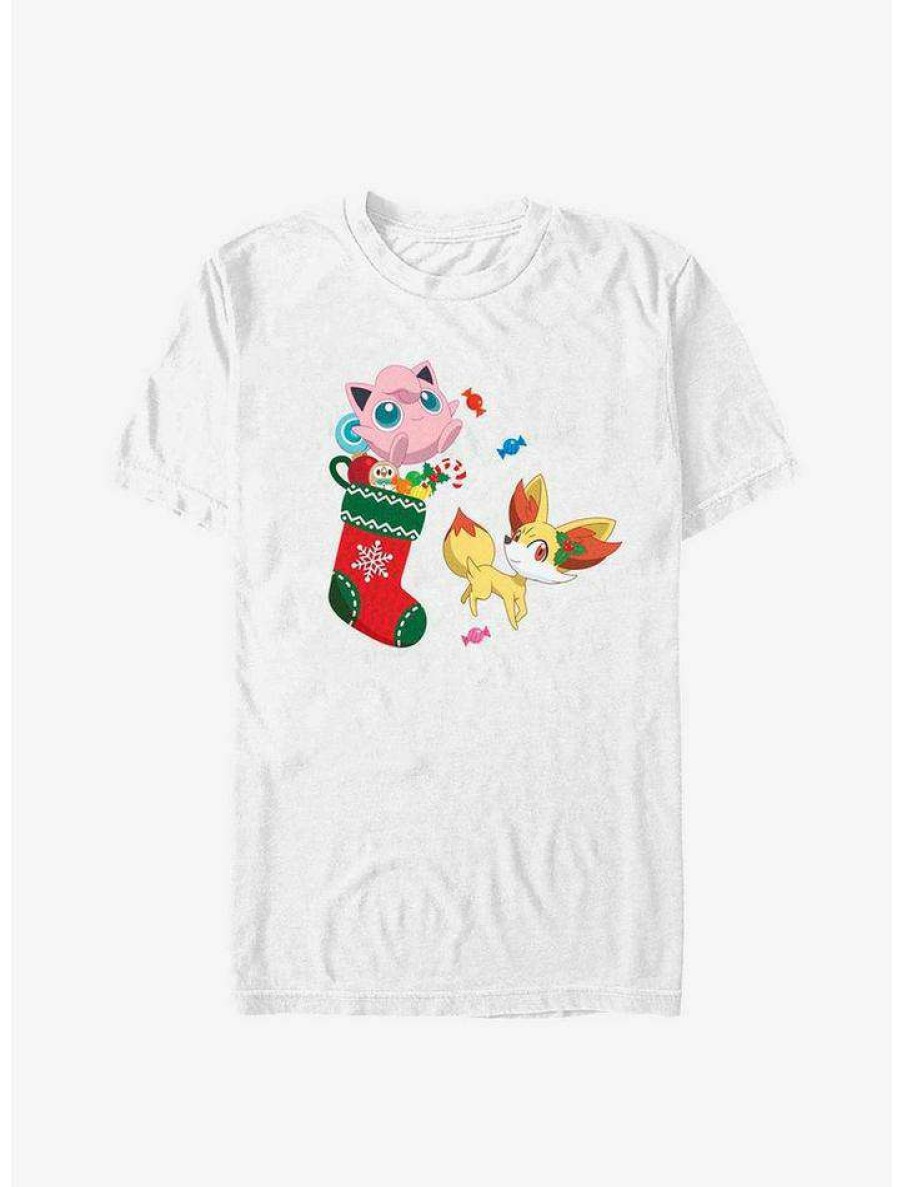 Guys * | Brand New Pokemon Jiggly Puff And Fennekin Gift Stocking T-Shirt White