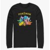 Guys * | Promo Pokemon Eeveelutions Long-Sleeve T-Shirt Black