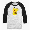 Tees * | Best Deal Pokemon Cheeky Pikachu Raglan T-Shirt Whtblk