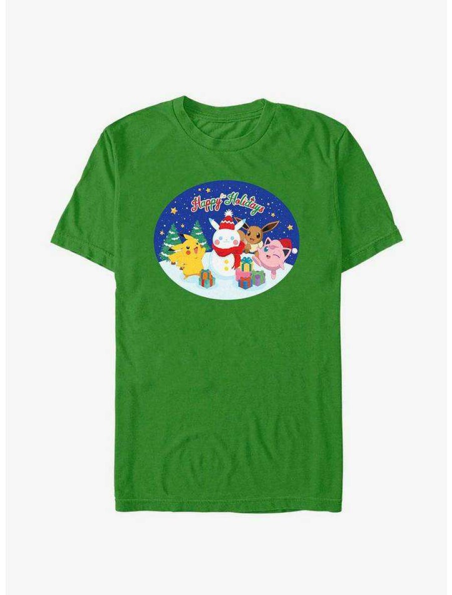 Guys * | Wholesale Pokemon Happy Holidays Snowman T-Shirt Kelly